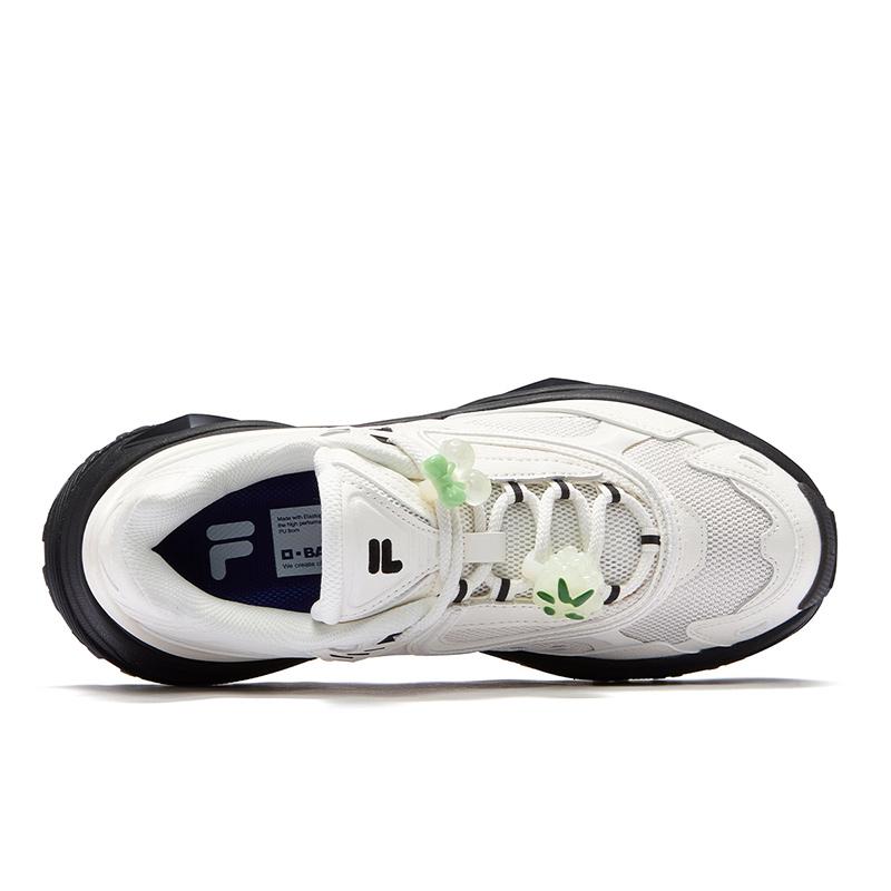 Fila Fusion Bianco III Леденцы Мода Универсальные Увеличивающие Рост Низкие Папины Кроссовки Женские Кроссовки Белый Черный T12W521004FSB