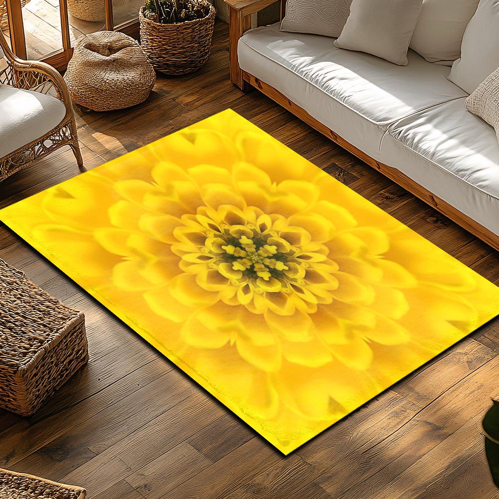 Tuniu Bright Sunflower Print Non-Slip Floor Mat Rug for Living Room Bedroom Kitchen Decorative Mat