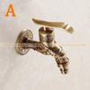 Bibcock Faucet Art Deco Antique Bronze Brass Bathroom Mop Faucet Wall Mounted Washing Machine Outdoor Garden Water Taps HJ-8665F