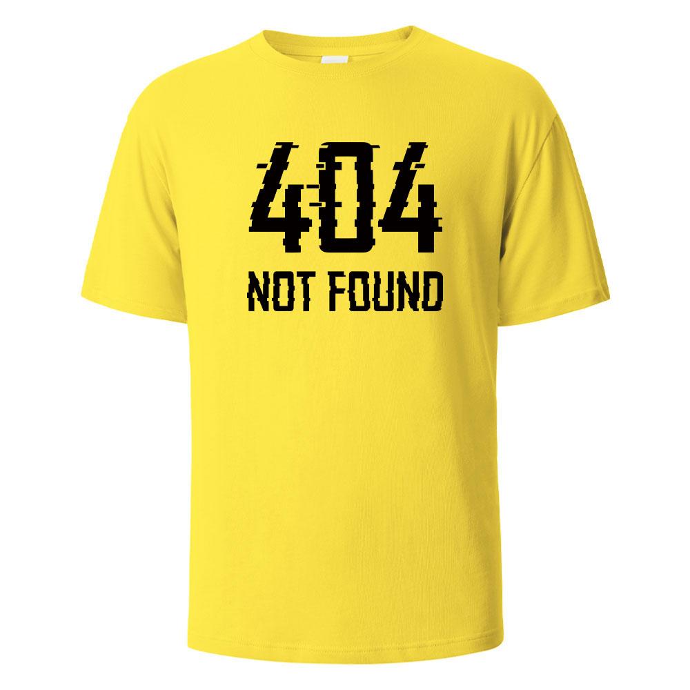 404Not Found Print TShirt Summer Tees For Men Women 100 Cotton Oneck Oversize Casual Short sleeved Tops