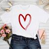 Fashion Women Love Heart Print T Shirt Funny Casual O-Neck Short Sleeves T-Shirt Summer Female Tee Shirt