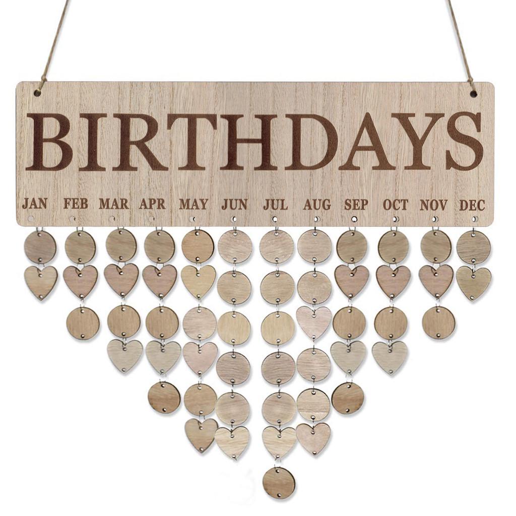 Calendar Reminding Wood Friends Gifts Wooden Calendar Plaque Birthday Reminder Reminder Hanging Calendar Family Birthday Boards