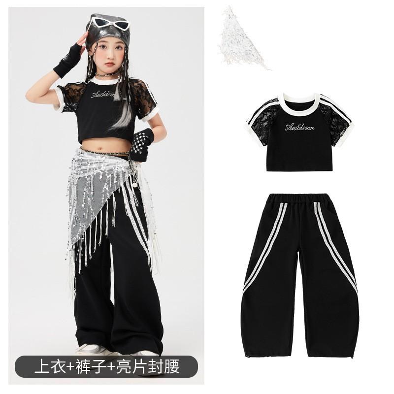 Girls Hip Hop Jazz Dance Costume Kids Performance Outfit Streetwear Stage Show