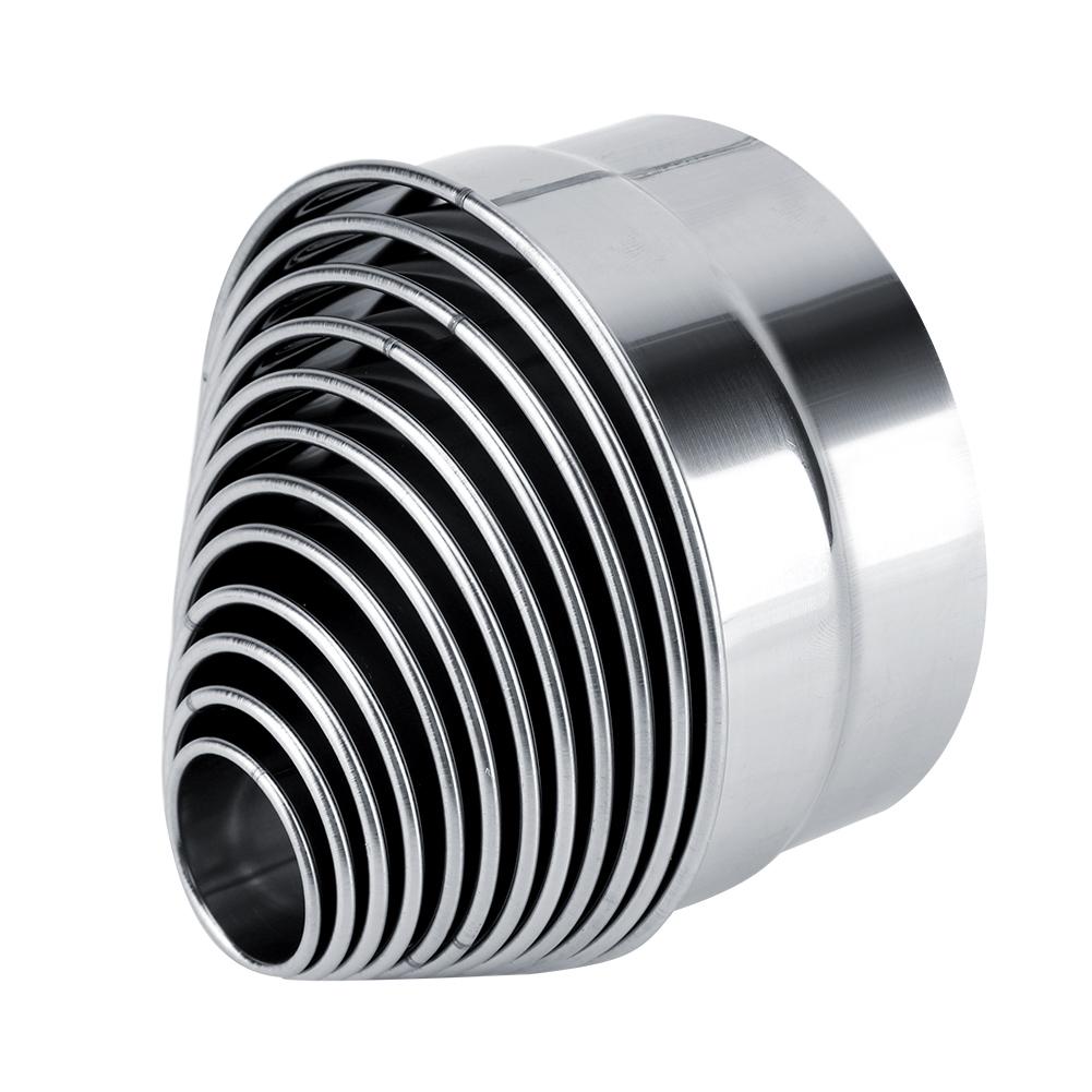 12PCS Stainless Steel Round Cutters Pastry for Baking Dough Mousse Cake Pizza with Premium Rustproof Cylindrical Design