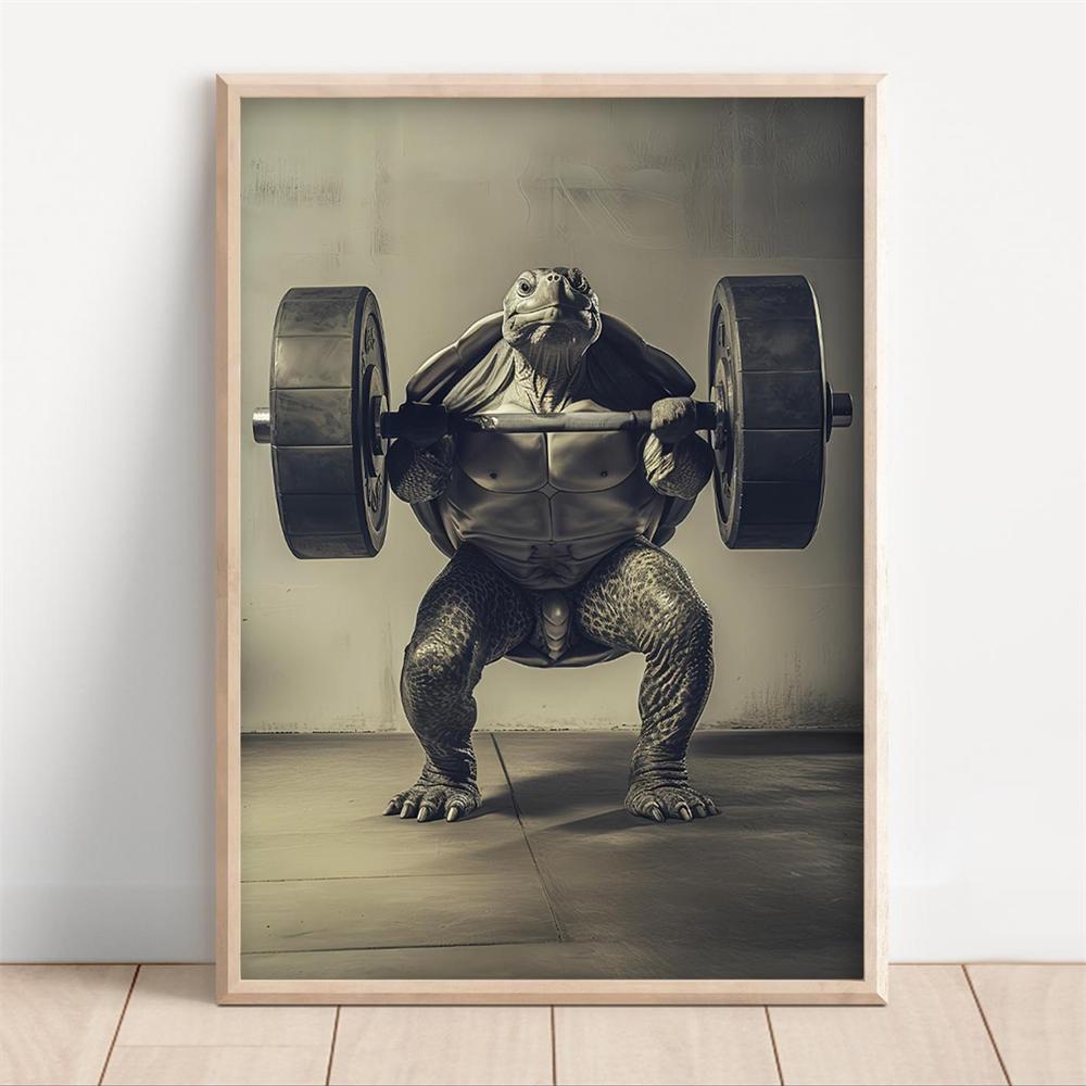 Bodybuilding Raccoon Print Poster Funny Gym Wall Art Canvas Painting Animal Workout Art Canvas Painting Poster Gym Decor