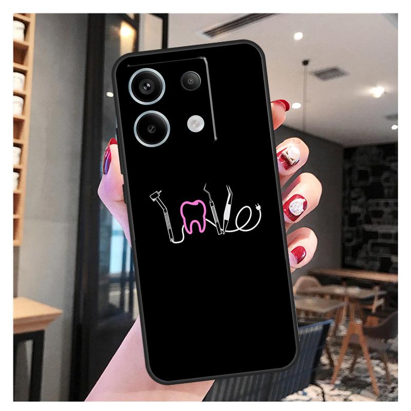 Чехол для телефона Xiaomi Redmi Note 13 Pro 12 11 9 10 12S 11S 10S 9S Redmi 13 12 10C 12C 13C с рисунком 'Стоматолог Стоматологический Зуб Медсестра Чехол'