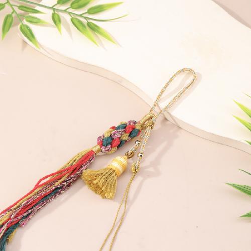 Китайский Узел Рукоятка Веревка Тибетская Кисточка Подвеска Аксессуары Diy Шнурок для Мобильного Телефона Автомобильная Подвеска Золотая Бусина Кисточка Подвеска