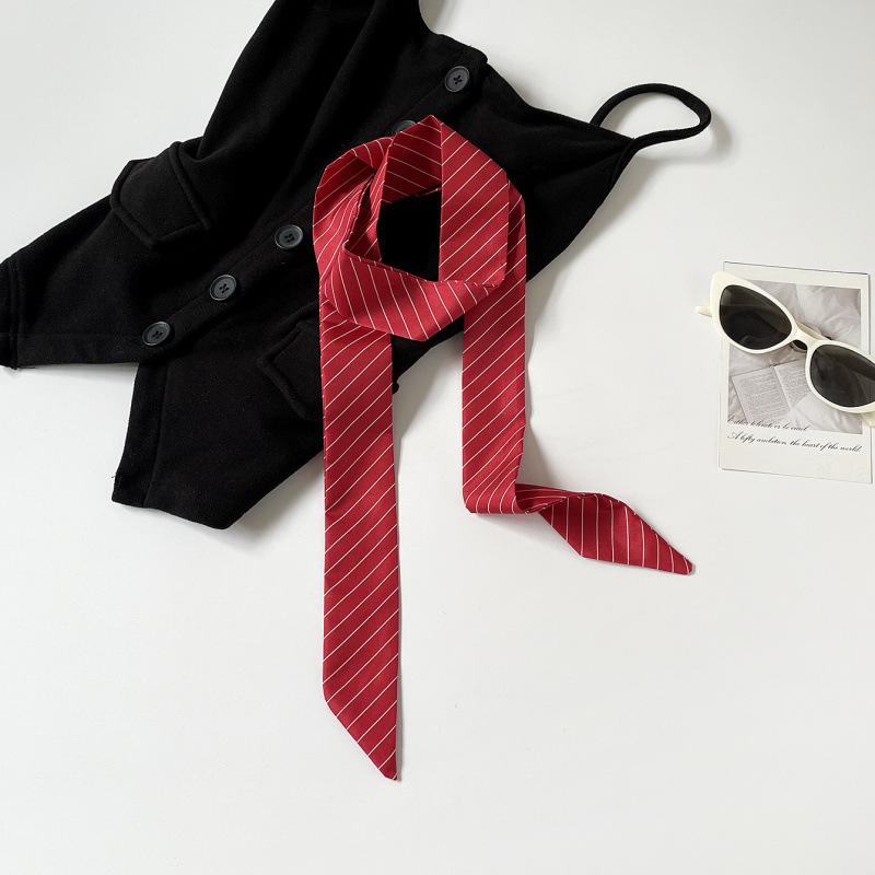 Fashion Polka Dot Silk Scarf Long Silk Scarf Women'S Tide American Long Strip Thin Streamer Decorative Scarf Belt Tie Headband Women