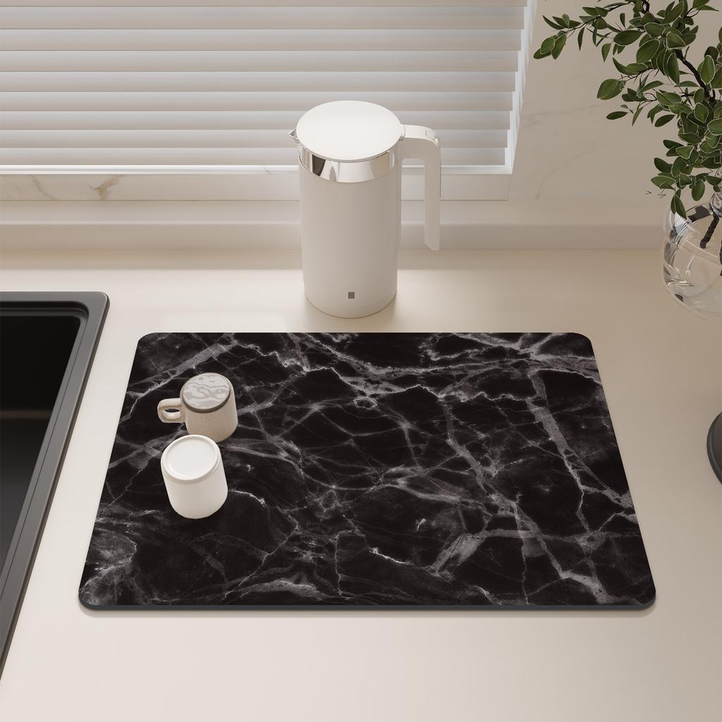 Коврик для кухни Впитывающий коврик для кофе Коврики для сушки посуды Быстросохнущий дренажный коврик для посуды Нескользящий дренажный коврик для кухонного крана