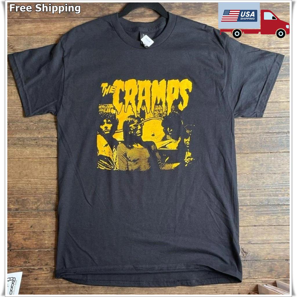 The Cramps 1978 Tour Concert Unisex Black Cotton T-shirt S-5XL