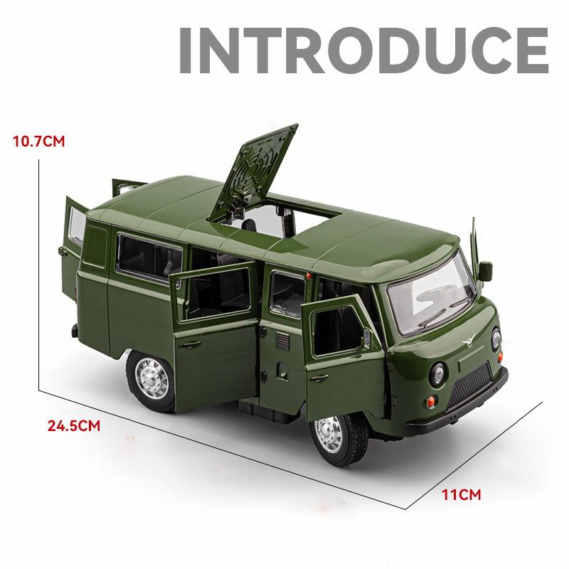 1:18 Русский УАЗ TRAVELER АВТОБУС Литая Модель Машинки Игрушка Литье под Давлением Металл Оттянуть Назад Звук и Свет Машинки Игрушки Для Детей Транспортное Средство