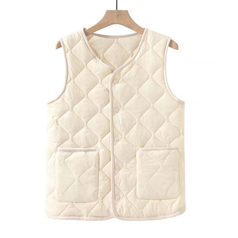Autumn and Winter Women's Vest Liner, Light Feather Velvet Down Cotton Vest Thermal Vest, Slim-fitting Short Collar Vest
