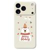 For iPhone 17 Pro Case Merry Holiday Bear Pattern Printing Straight Edge TPU Phone Back Cover