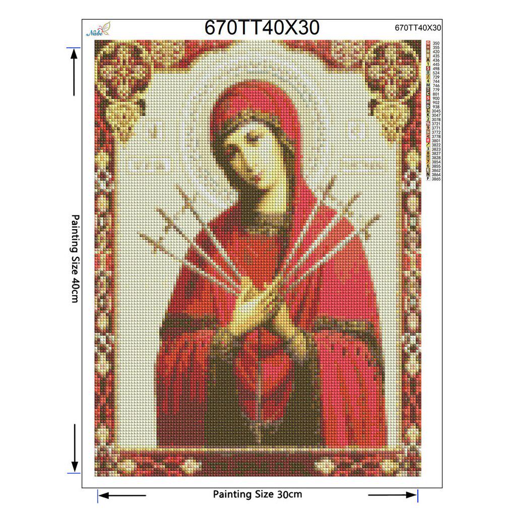 5D Diy Diamond Painting Religion Diamond Icon of Saint Maria Inlaid Yarn Fabric Needlework Crafts