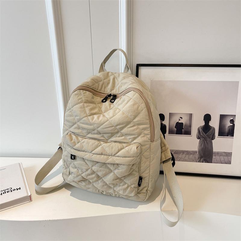 Женский рюкзак Студенческий школьный рюкзак с ромбами