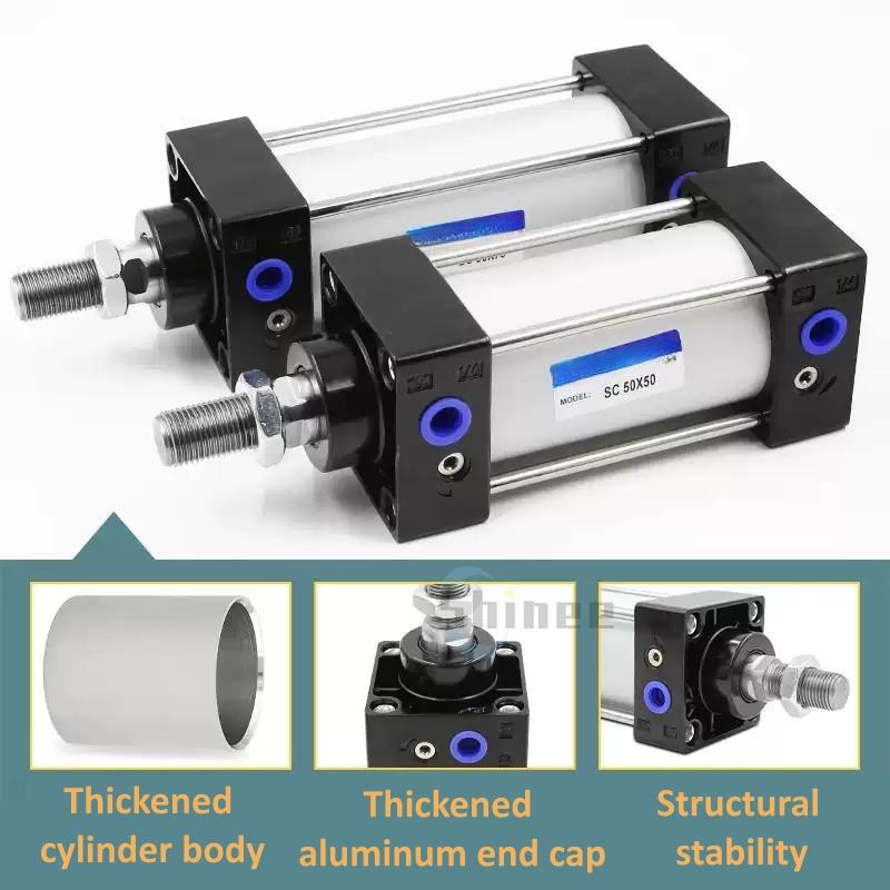 SC Standard Air Cylinder SC32/40/50/63mm Bore Small With Magnetic Pneumatic Cylinder Piston 25/50/75/100/150/200/250mm Stroke