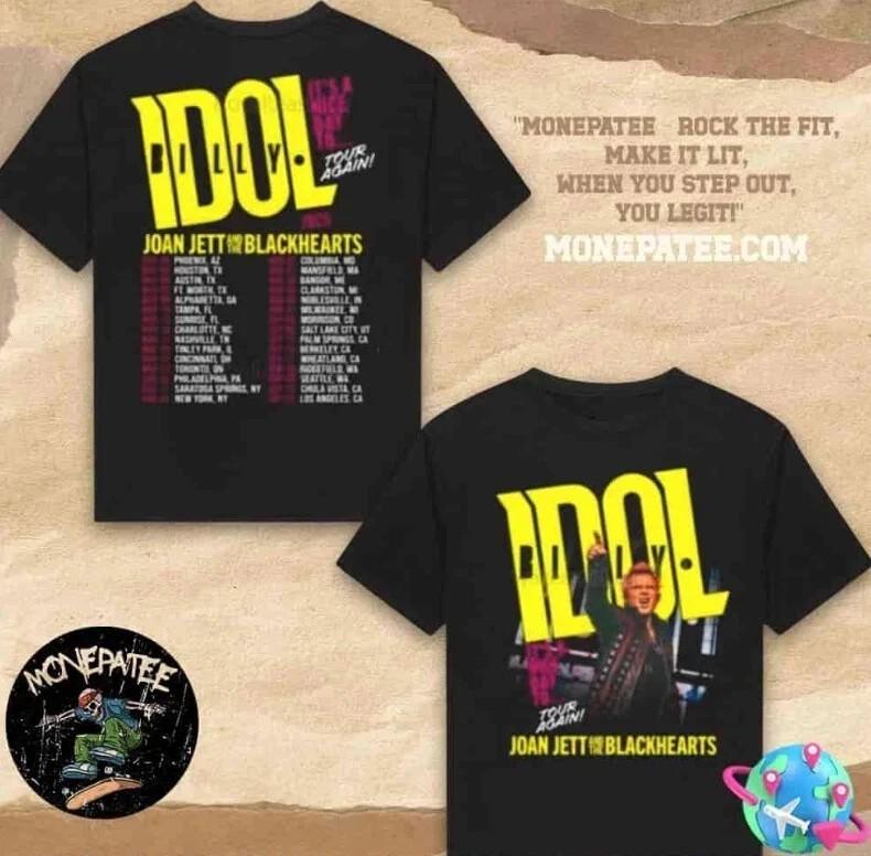 Billy Idol It s A Nice Day To Tour Again 2025 Joan Jett Two Sides TShirt Unisex T-Shirt