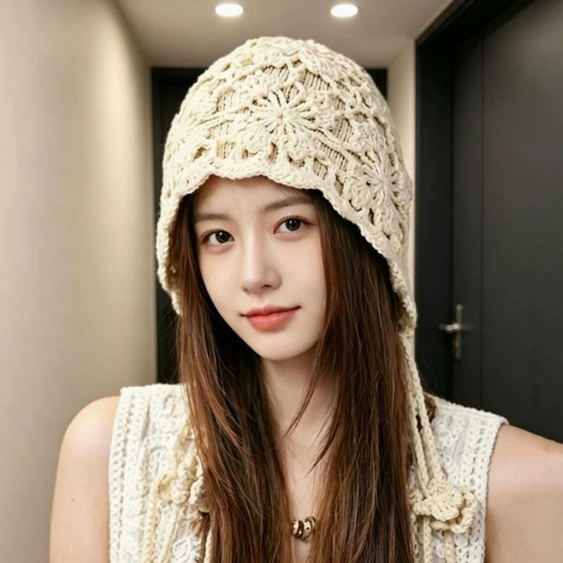 Autumn Winter Tassel Knit Beanie Ear Protection Solid Fashion Hat