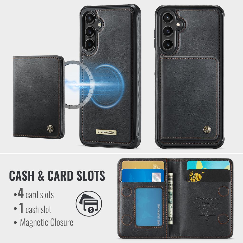 For Samsung Galaxy A54 5G Magnetic Case CASEME ME80 Series Leather PC TPU Phone Cover with Detachable Wallet