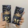 Чехол для телефона с начальными буквами E M I J L для Samsung Galaxy S24 S23 Ultra S22 S20 Plus S21 FE Прозрачный чехол Модный Мраморный Корона Fundas