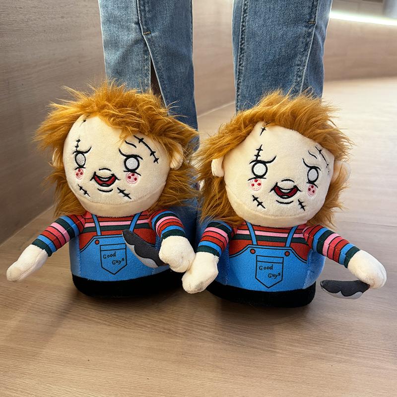 Cute Michael Myers Plush Dolls Halloween Horror Cartoon Cosplay Anime Plushie Soft Plush Slippers Birthday Gifts