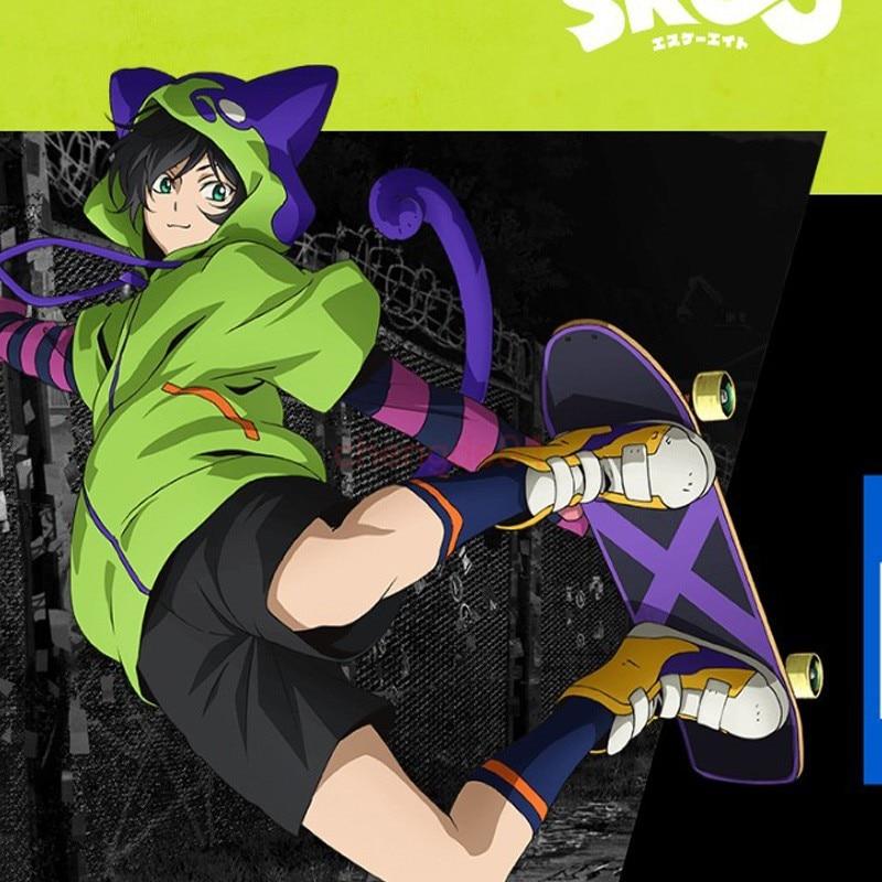 Anime SK8 The Infinity Cosplay Costume Chinen Miya SK Eight Cosplay Halloween Party Cos Outfits Jacket Tail Gloves 6Pcs/Set