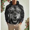 Модные мужские толстовки с капюшоном с 3D-принтом в виде льва в стиле Харадзюку, повседневные толстовки с капюшоном больших размеров, пуловеры, спортивная одежда