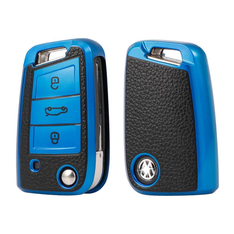 Модный кожаный чехол для ключей из ТПУ для VW для Volkswagen MK7 GTI 7 Golf 7 Golf R Skoda Octavia A7 SEAT, складной брелок с дистанционным управлением, брелок