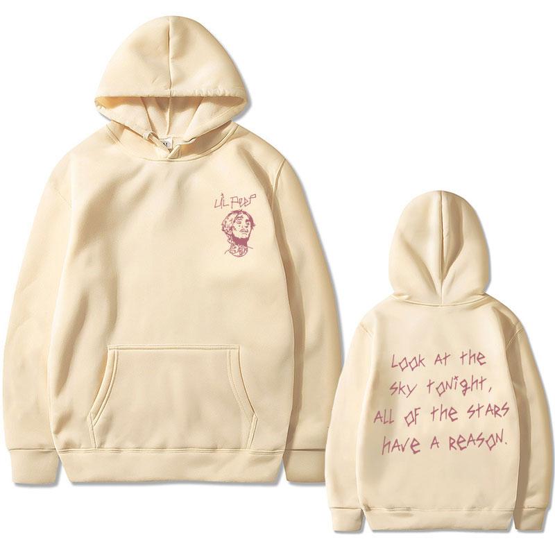 Rapper Lil Peep Look At The Sky Tonight All of The Stars Have A Reason Hoodie Unisex Hip Hop Vintage Oversized Sweatshirts