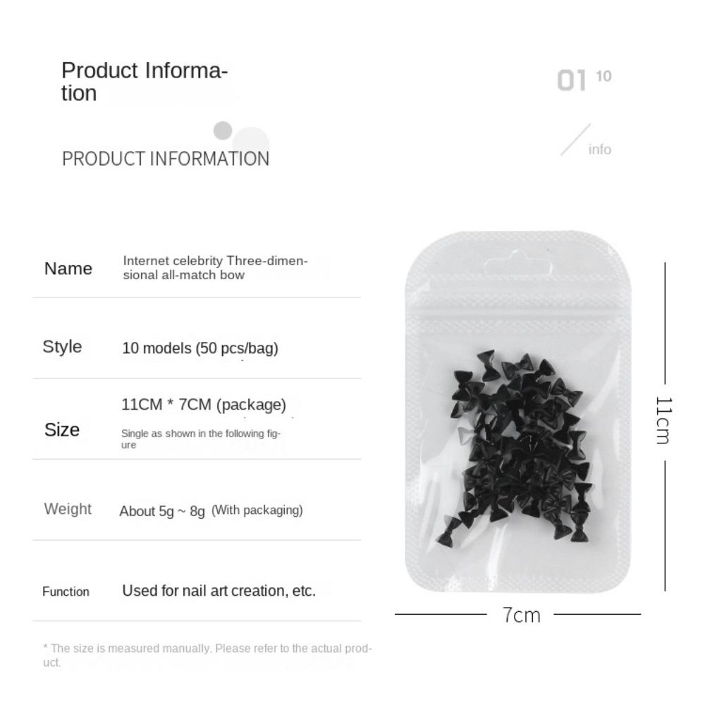 50 шт. 3D Нейл-арт Бант Бант Украшение для ногтей Аксессуар для ногтей Украшение для ногтей Маникюрный орнамент