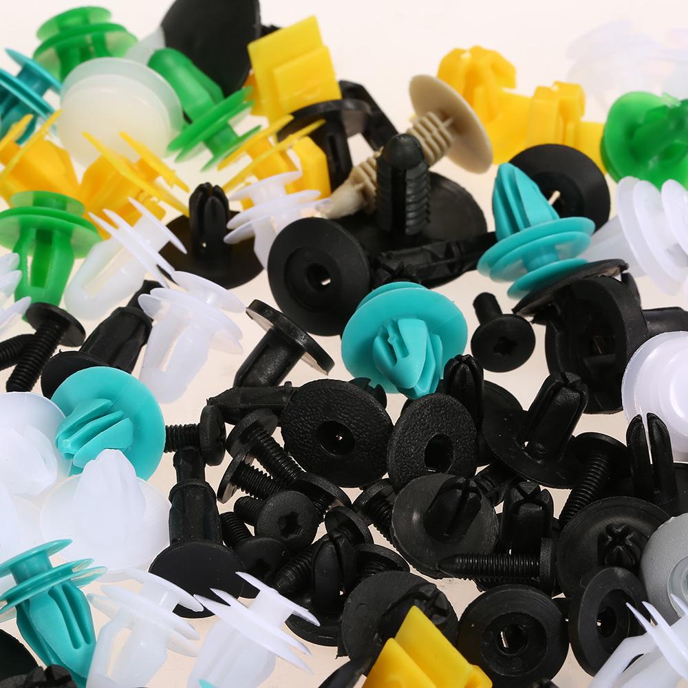 Auto Fastener Clips 100PCS Car Mixed Universal Door Trim Panel Rivet Bumper Plastic Clip Car Retainer Clips Car