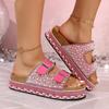 Fashion Ladies Shoes 2025 Open Toe Women's Slippers Summer Hot Sale Buckle Platform pearl Crystal Sandals Outdoor Daily Casual Slippers