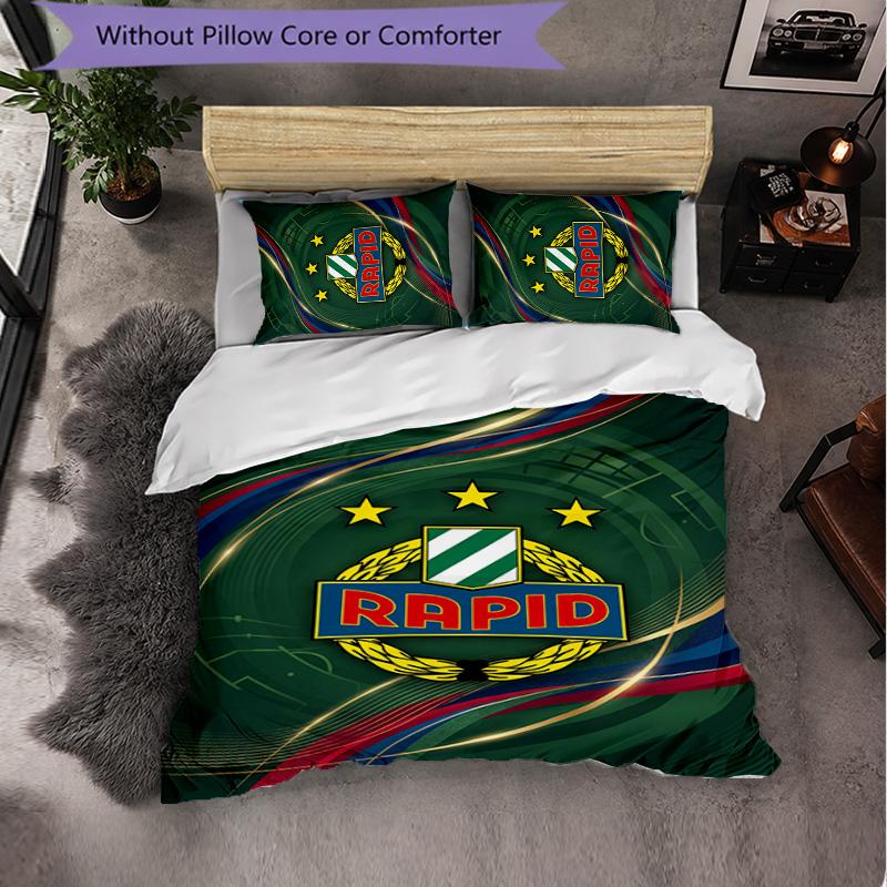 Rapid Wien FC Themed Bedding 3Pcs Duvet Cover Set Decorative Bed Linen For Teen Room Home Decoration