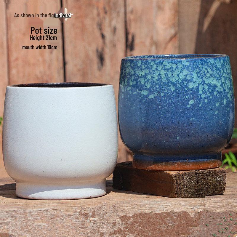 Large Handmade Coarse Pottery Plant Pot: Ceramic Orchid & Succulent Planter, Bougainvillea Zisha Jar.