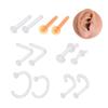 Transparent Color Glass C-Shaped L-Bend Nose Stud Ring - Invisible Curved Bar Nose Jewelry