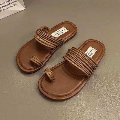 Модные новые женские шлепанцы на плоской подошве, плетеные, удобные шлепанцы, женская обувь, повседневные шлепанцы на подошве, женская обувь, лето