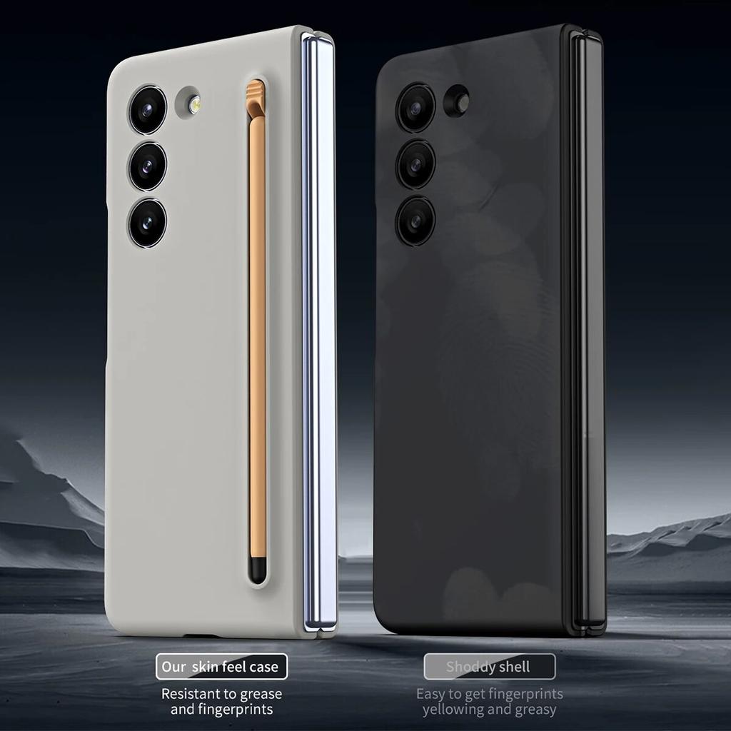 Для Samsung Galaxy Z Fold 5 4 3 5G приятный для кожи цветной сенсорный чехол с S Pen складной противоударный защитный чехол для Z Fold5