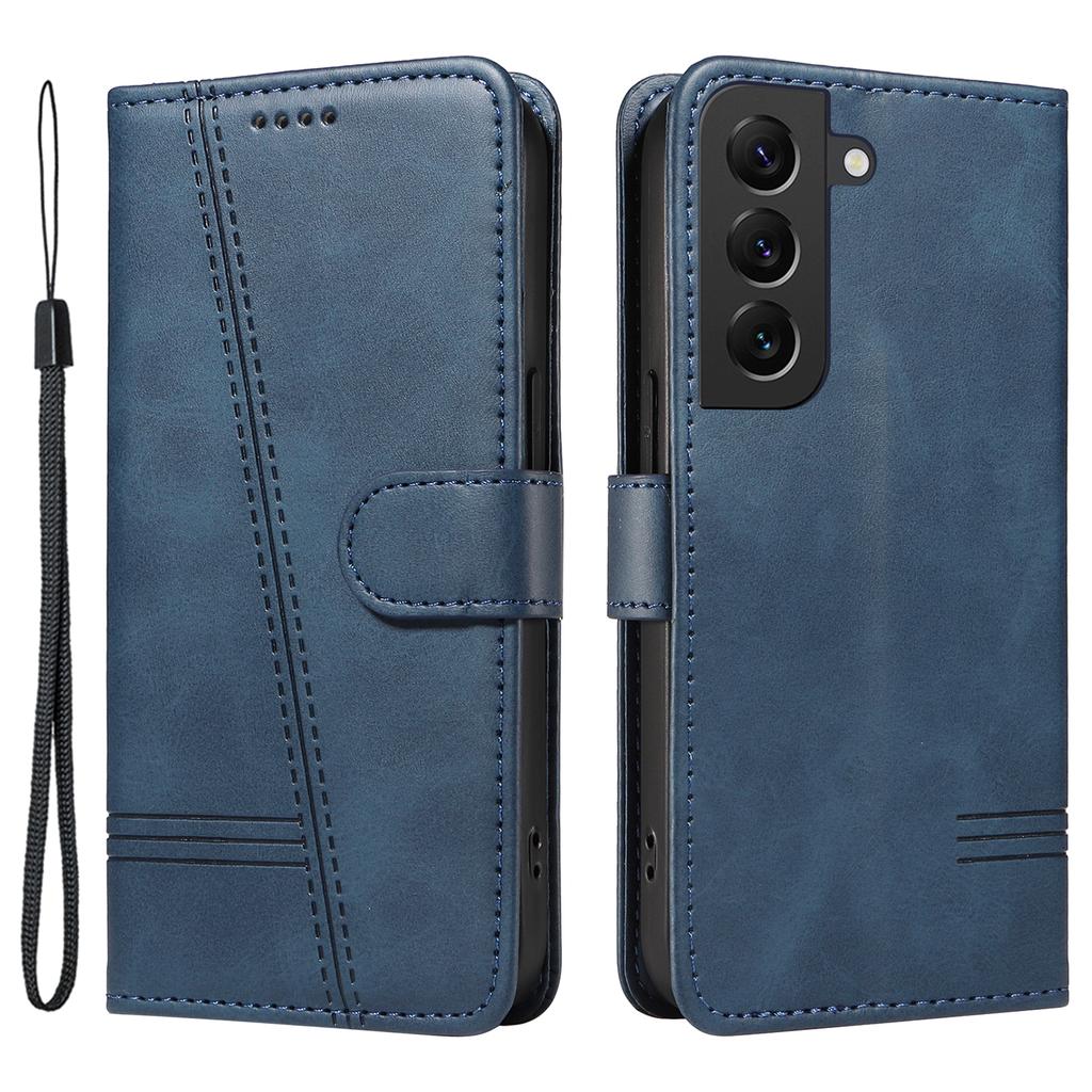 For Samsung Galaxy S21 FE 5G Case Imprinting Lines Wallet Leather Phone Cover