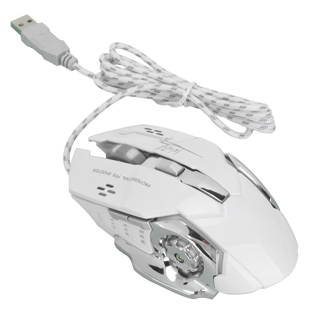 Проводная мышь 6-кнопочная USB-порт игровая светящаяся эргономичная оптическая компьютерные аксессуары белая