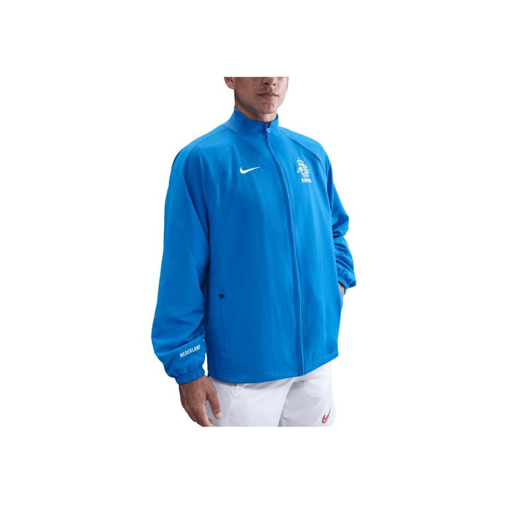 Nike Логотип Стойка Воротник Молния Длинный Рукав Куртка Мужская Куртка Королевский-Синий HV4438-435