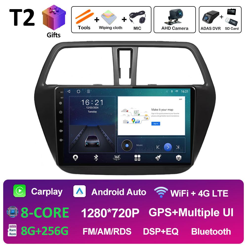 Умная система Android 14 для Suzuki SX4 S-Cross 2014 2015 2016 2017 беспроводной Carplay Bluetooth QLED IPS экран WIFI авто инструменты 4G