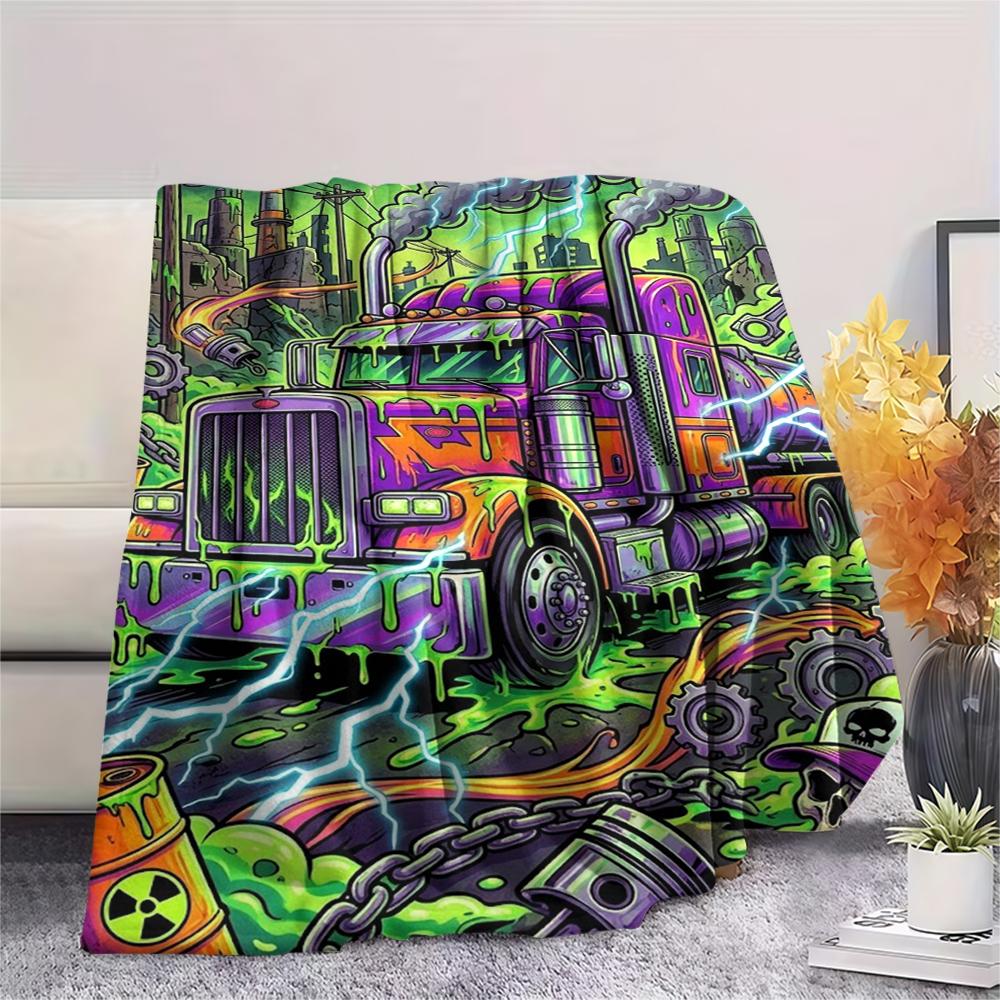 acid transportation vehicles Print Flannel Blanket,High quality Comfortable for All Seasons,Home Decor,Warmth and Comfort,Perfect for Christmas Gifts
