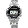 Casio Стандартные Винтажные Унисекс Классические Кварцевые Цифровые Часы Металлические Серебристые Черные A171WE-1A