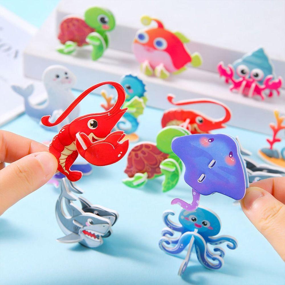 10pcs Cognitive Paper Jigsaw Puzzles Jigsaw Puzzle Kids Learning Toy