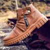 New Spring Autumn Plus Size Men's Boots Non Slip Luxury Simple Couples Zipper Boots Retro Waterproof Massage Cozy Work Shoe Men