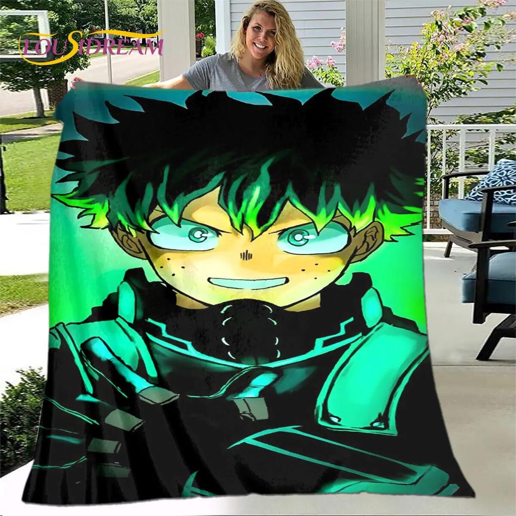 Мягкое плюшевое одеяло My Hero Academia с героями мультфильмов, фланелевое одеяло для гостиной, спальни, кровати, дивана, чехол для пикника