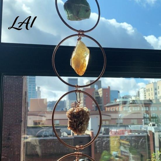 Faux Crystal Hanging Decoration Decoration Handmade 7 Chakra Stone Wall Ornament Ornament Natural Healing Window Decor for Home