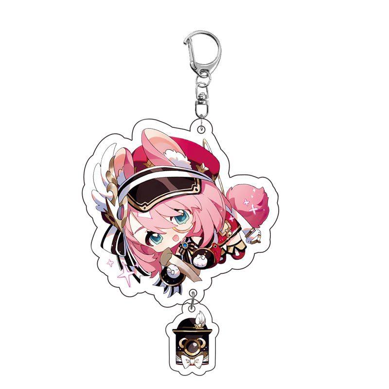 Game Keychains Acrylic Figure School Bag Keychian Holder Key Ring For Children Girl Men Accessories
