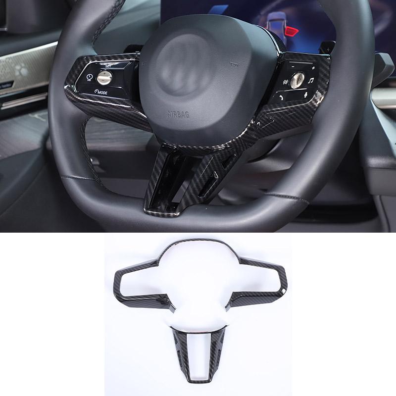 ABS Carbon Fiber For BMW 5 7 Series G60 G70 i7 2024 2025 For X3 G45 2025 Car Steering Wheel Frame Cover Trim Sticker Accessories