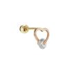 Tirr Lirr 14K Pink Gold White Point Heart Piercing TEPK4P00284M(PC)-3